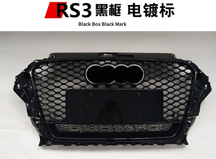 Suitable for Old Audi A3 Grille Modification To RS3 Racing Grills Front Bumper Grill 2013-2016 Honeycomb Grilles Car Accessories