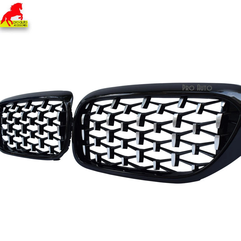 Front Kidney Grille Diamond for BMW 5 Series 2017-2019 Pre-LCI G30 Sedan G31 Wagon F90 M5 528i 530i 535i 540i Car Racing Grills