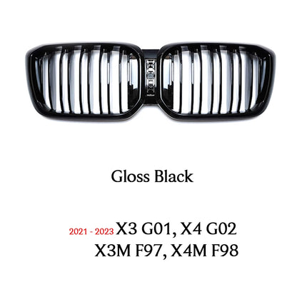 M40i Style Carbon Black ///M Colour Front Bumper Kidney Grille for BMW X3 X4 X3M X4M G01 G02 F97 F98 2021 - 2023