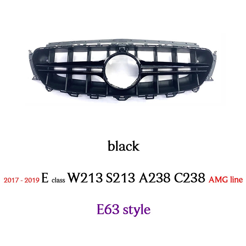 E63 Style Front Radiator Grille fit for 2017 - 2019 Mercedes E Class Pre-facelifted W213 S213 C238 A238 E200 E300 E350 E400 E43