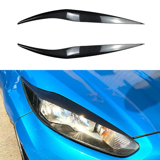 Glossy Black Car Headlight Lamp Eyebrow Eyelid Trim Cover For Ford Fiesta MK6.5 Facelift 2013-2017 ABS Accessories Car Styling