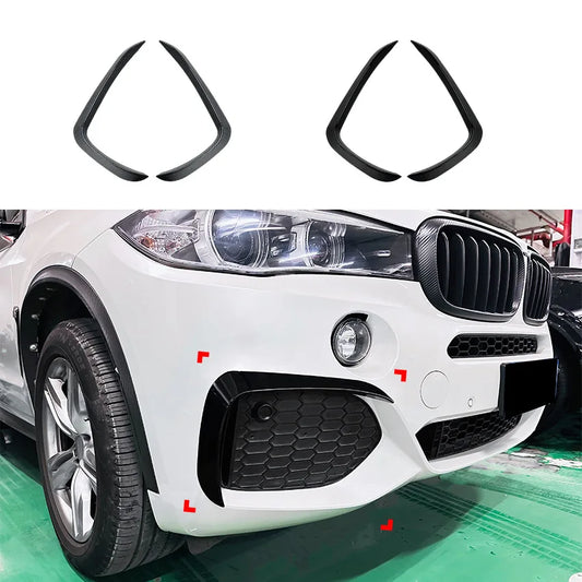 2 PCS Glossy Black Canards Front Bumper Splitter Cover Trim for BMW X5 F15 M Sport 2014-2018 Spoiler Car Stickers Accessories