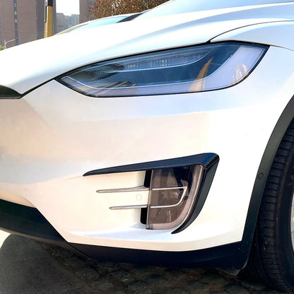 Front Bumper Fog Lamp Grille Replacement for Tesla Model X 2015-2020 Lamp Side Canards Fins Lip Splitters Air Trim Accessories