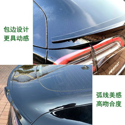 Car Rear Bumper Lip Diffuser Spoiler Splitter ForTesla Model 3 Max Style Wing Roof Spoiler Stickers Trim Cover Tail Decoration