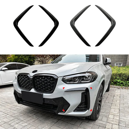 Car Styling Front Bumper Spoiler Both Side Canard Decoration Cover for BMW X3 X4 G01 G02 M Sport LCI 2022+ Vent Trim Splitter