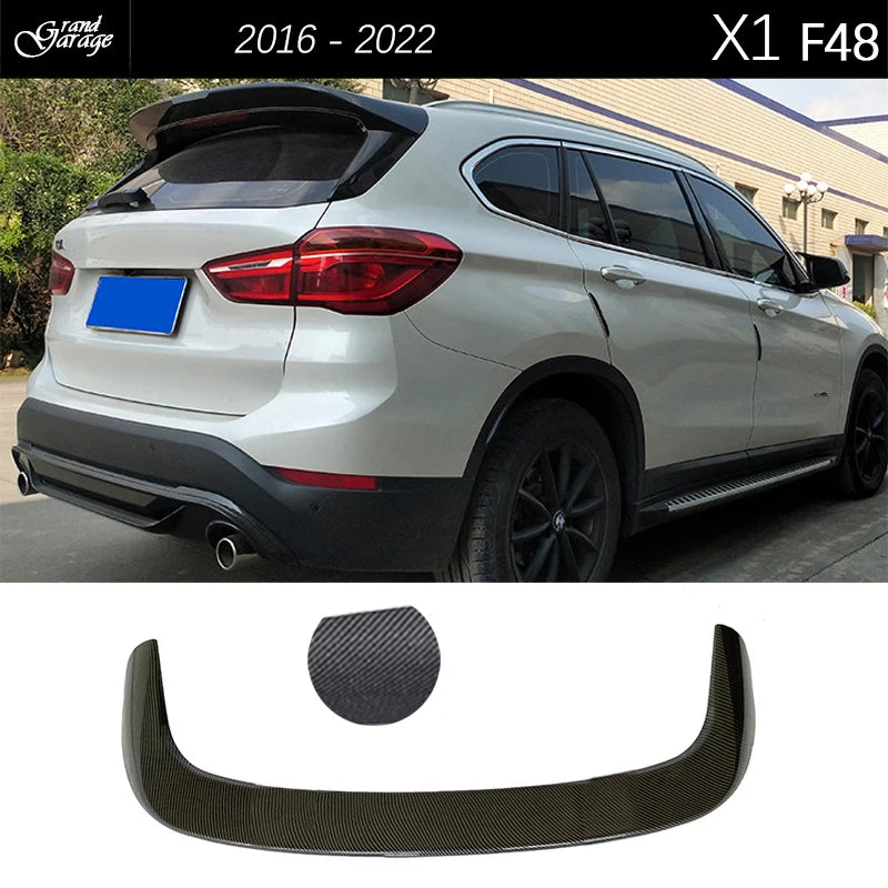 MP Style Gloss Black Carbon Fiber Printing Rear Roof Spoiler Car Wing for BMW X1 F48 2016 - 2022 sDrive 1.8i 1.8d 2.0i 2.0d 2.5i