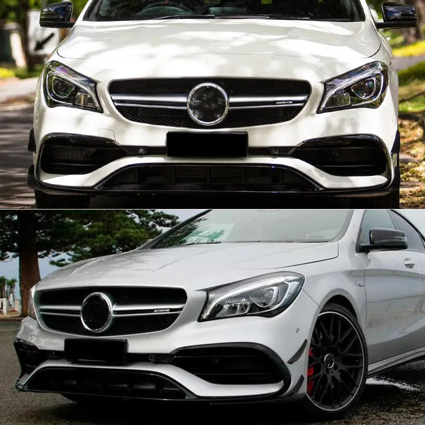 Black Front Bumper Lip Spoiler Splitter Body Kit Guards For Mercedes Benz CLA-Class C117 CLA200 220 AMG 2016-2019 Car Side Trim