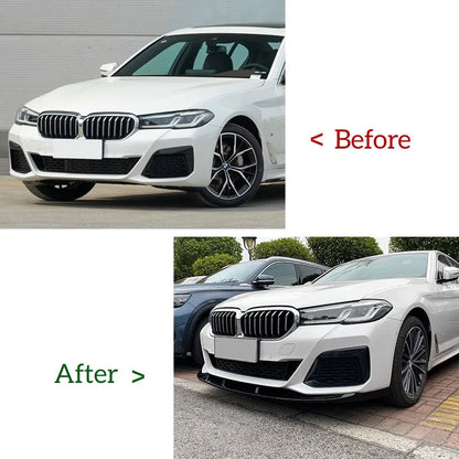 Car Front Lower Bumper Lip Spoiler for BMW 5 Series G30 LCL M Sport 525i 530i 2021+ Car Modification Body Guard Protective Cover