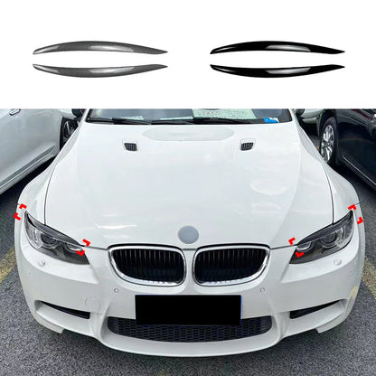 2 Pcs Front Fog Lamp Grille Decorative Covers Stickers for BMW 3 Series E90 M3 E92 E93 2005-2008 Side Canards Fins Splitters