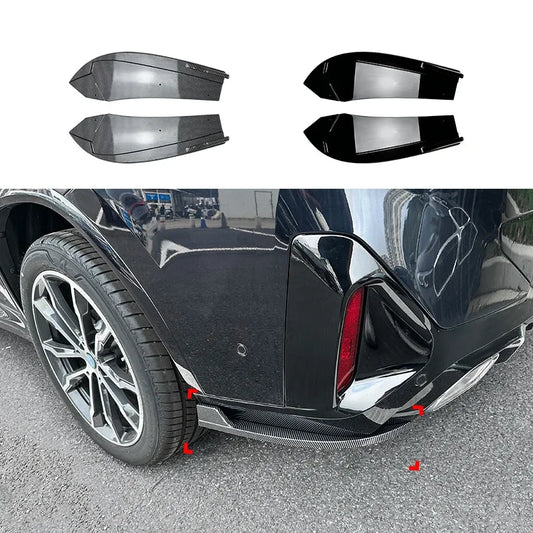 2 Pcs Carbon Look Rear Bumper Canard Lip Splitter Side Vent Body Kit for BMW X4 G02 LCI M Sport 2022+ Canards Car Accessories