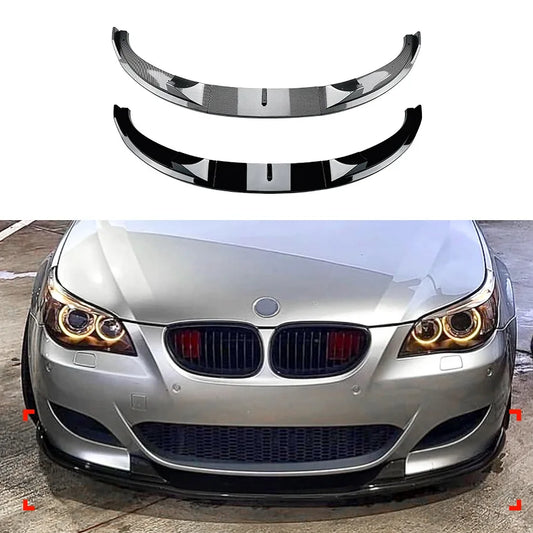 Car Front Bumper Lip Decoration Diffuser for BMW 5 Series E60 E61 M5 2005-2010 Glossy Black ABS Guard Protector Car Accessories