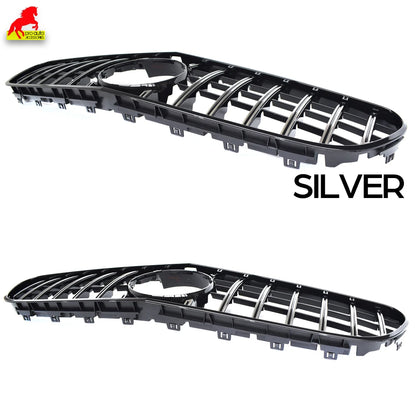 W217 Front Bumper Racing Grille Silver Grill for Mercedes S Class C217 Coupe A217 Cabriolet 2014-2020, Not for S65 AMG S63 AMG