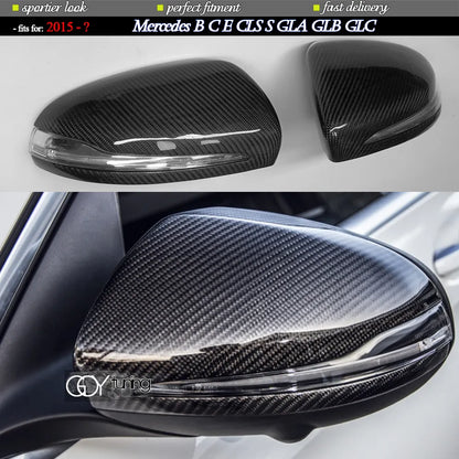 Carbon Fiber Door Mirror Cap Covers for Mercedes B C E S CLS GLA GLB GLC W205 W247 H247 X247 X253 C253 W222 C217 W213 C257