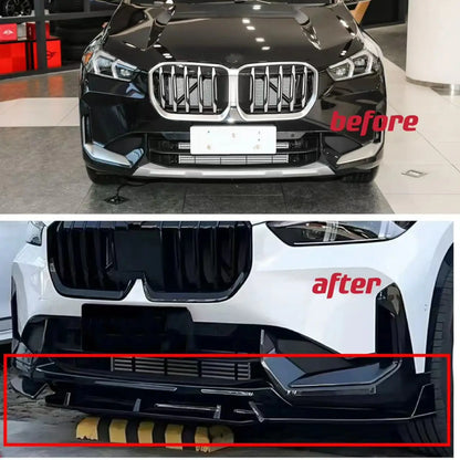 Suitable for 2023-2024 BMW Regular Version Non-M Version X1 U11 3-section Front Shovel Lip Splitter Spoiler Diffuser PP Material