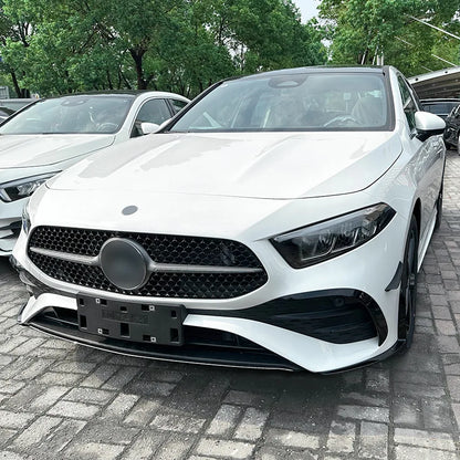 Front Bumper Lip Spoiler + Side Splitter Canard Body Kit for Mercedes Benz C Class W177 2023+ A180 A200 A35 AMG Car Accessories