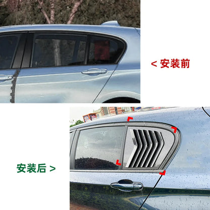 Rear Window Quarter Side Shutter Louvers Sticker Trim Cove Air Vent for BMW 1 Series F20 118i 120i 2011-2019 Car Accessories