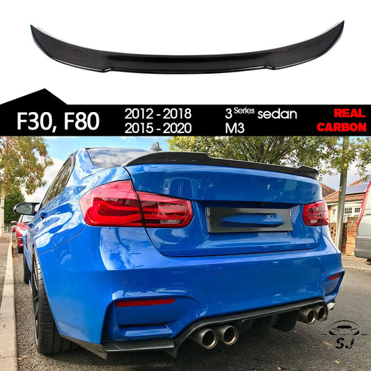 3*3 3K Carbon Fiber Rear Trunk Spoiler Car Wing for BMW 3 Series F30 2012 - 2018 318i 320i 330i 335i 340i & F80 M3 2015 - 2020