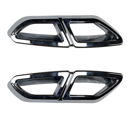 2Pcs Silver Rear Bumper Diffuser Lip Spoiler Air outlet Exhaust Strip Cover Trim For Volkswagen VW Passat B8 Black Car Body Kit