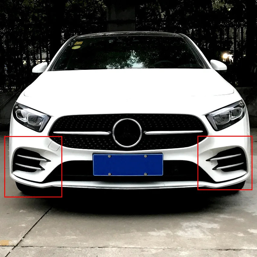 Front Bumpers Lip W177 Front Grille Trim for Mercedes Benz A Class A180 A200 Hatchback Sedan AMG Line 2018+ Car Spoiler Sticker