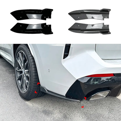 2 Pcs Black Rear Bumper Splitter Canard Auto Exterior Parts for BMW X3 G01 LCI M Sport 2022+ Splitter Stickers Car Accessories