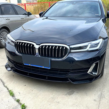 G30 Carbon Fiber & Black Front Bumper Lip Diffuser Spoiler for BMW 5 Series 525i 530i Splitter Canard Body Kit Car Accessories