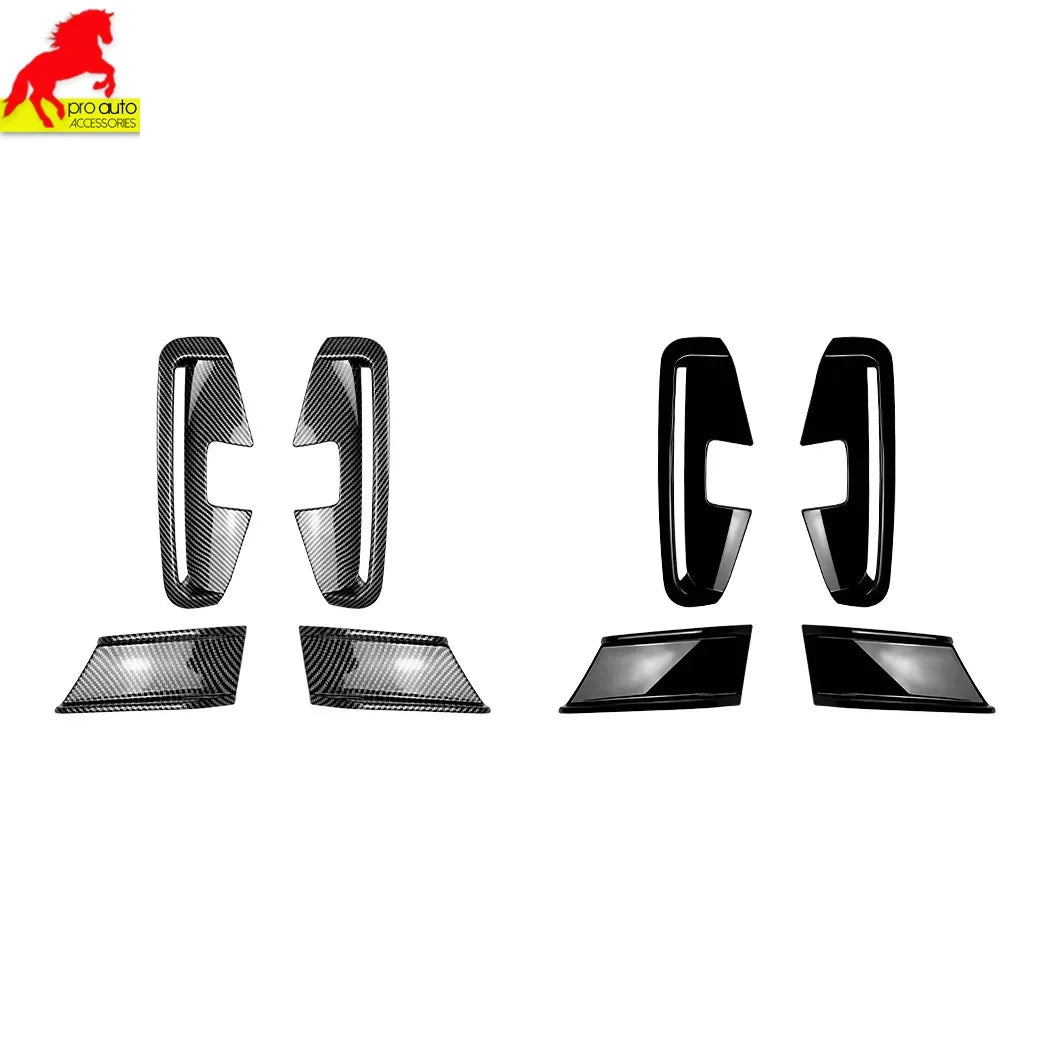 For BMW 4 Series G22 G23 M Sport 2020+ Front Bumper Canards Splitter Car Stickers Side Cover Black ABS Styling Accessories