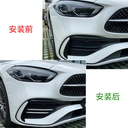 4 Pcs Front Bumper Fog Light Grille Decoration Trim Strips For Mercedes Benz C Class W206 C200 C260 C300 2022+ Exterior Trims