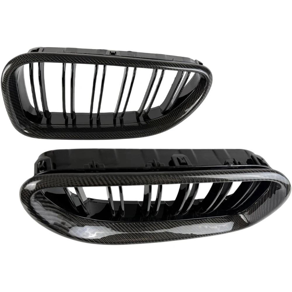 Real Carbon Fiber Framed Black Bumper Grill for 2011 - 2018 BMW 6 Series F12 Cabrio F13 Coupe F06 Gran Coupe & M6