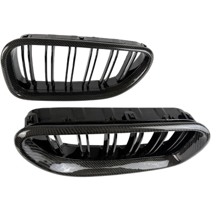 Real Carbon Fiber Framed Black Bumper Grill for 2011 - 2018 BMW 6 Series F12 Cabrio F13 Coupe F06 Gran Coupe & M6