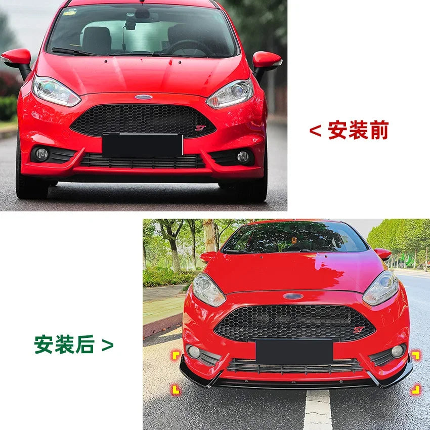 Auto Front Bumper Lip for Ford Fiesta MK6 ST 2012-2017 Front Shovel Spoiler Splitter Body Kit Exterior Modification Car Styling