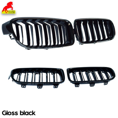 2Pcs Car Style Gloss Black Front Kidney Grill Grille for BMW 3 Series F30 4-Door Saloon F31 5-Door Tourer 320i 325i 330i 340i