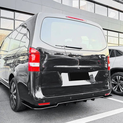 Car Rear Bumper Lip for Mercedes Benz Vito W447 2016-2023 Spoiler Protective Cover Diffuser Gloss Black Auto Styling Accessories