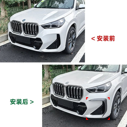 2 Pcs Car Styling Front Bumper Spoiler Canard Decoration Cover Trim for BMW X1 U11 M Sport 2023+ Glossy Black Stickers Splitter