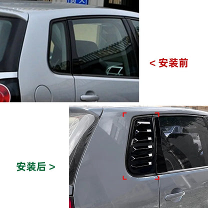 New Glossy Black Window Blinds Stickers for VW Polo 9N 2001-2009 Carbon Fiber Exterior Decoration Modification Car Accessories