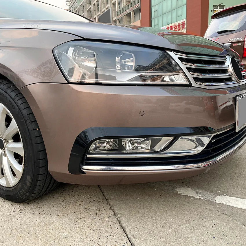 Front Fog Lamp Grille Decorative Covers Stickers For VW Volkswagen Passat B7 2011-2015 Side Canards Fins Lip Splitters Air Trim