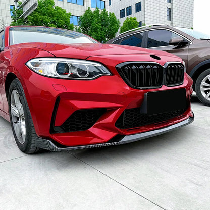 For BMW 2 Series F87 M2 CS Style 2016-2021 Front Bumper Lip Carbon Fiber Spoiler Body Kit Diffuser Splitter Car Accessories