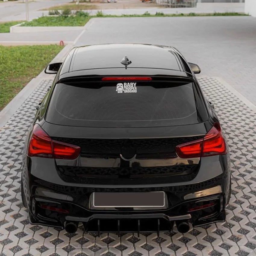 Car Rear Bumper Lip Diffuser Splitter Black for BMW 1 Series F20 LCI M140i MP Style Back Fins Fender Canards Trims Splitters