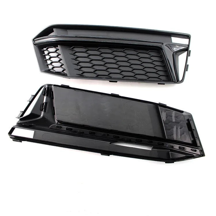 Fog Light Frame Cover Front Bumper Lamp Grille For Audi A4L B9 S4 Sport Style 2016-2018 Black Silver ABS Front Grill Car Styling