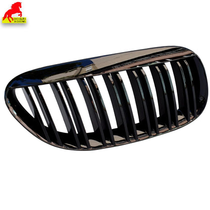 2Pcs Gloss Black Front Kidney Double Slat Grill Grille for BMW 2003-2010 6 Series E64 Cabrio E63 Coupe 630Ci 630i 645Ci 650i M6