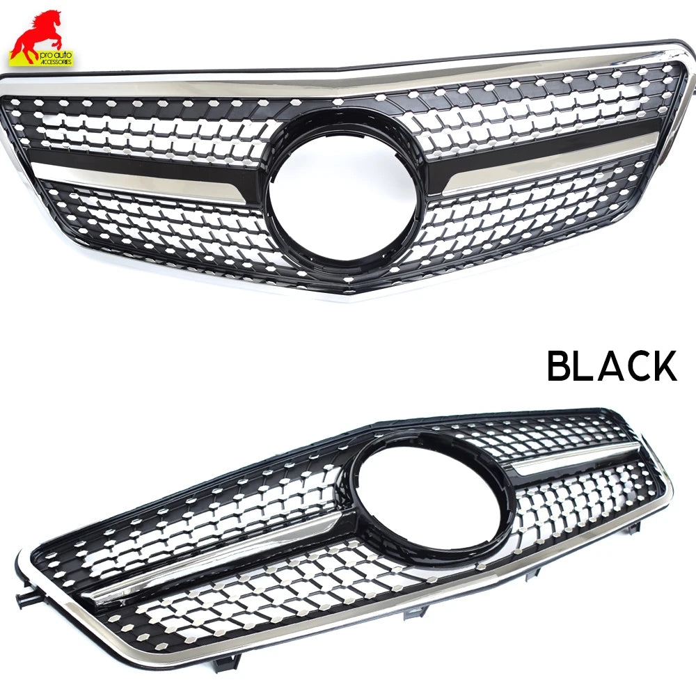 Diamond Grill Front Bumper Grille for Mercedes E Class Sedan W212 Tourer S212 2010 - 2013 E200 E300 E250 Not for E63 Car Grills