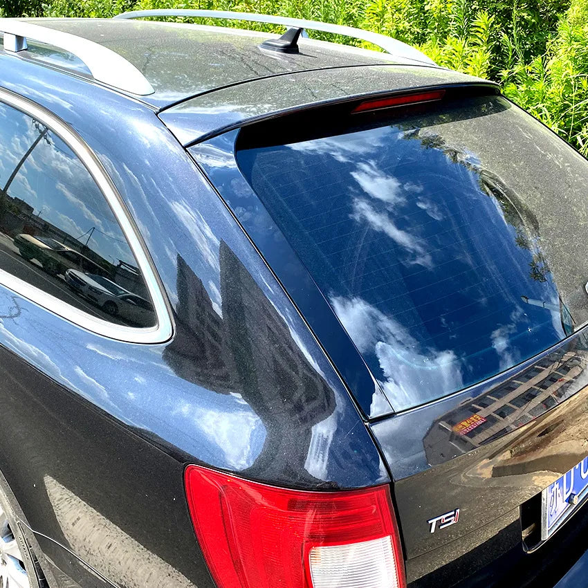 2PCS ABS Car Rear Window Side Spoiler Wing Sticker Trunk Wing for SKODA Superb Estate B6 2008-2015 Black Diffuser Trim Cover