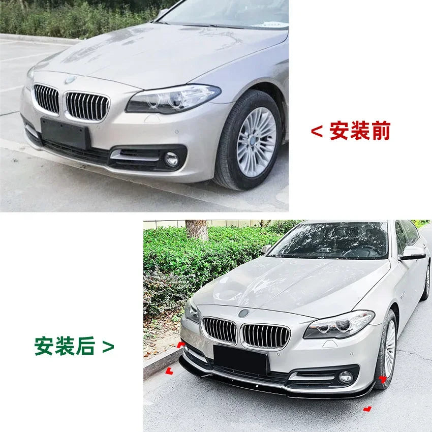 Glossy Black Auto Front Bumper Lip Spoiler for BMW 5 Series F10 F11 LCI 2015-2017 Deluxe Edition Modification Car Styling