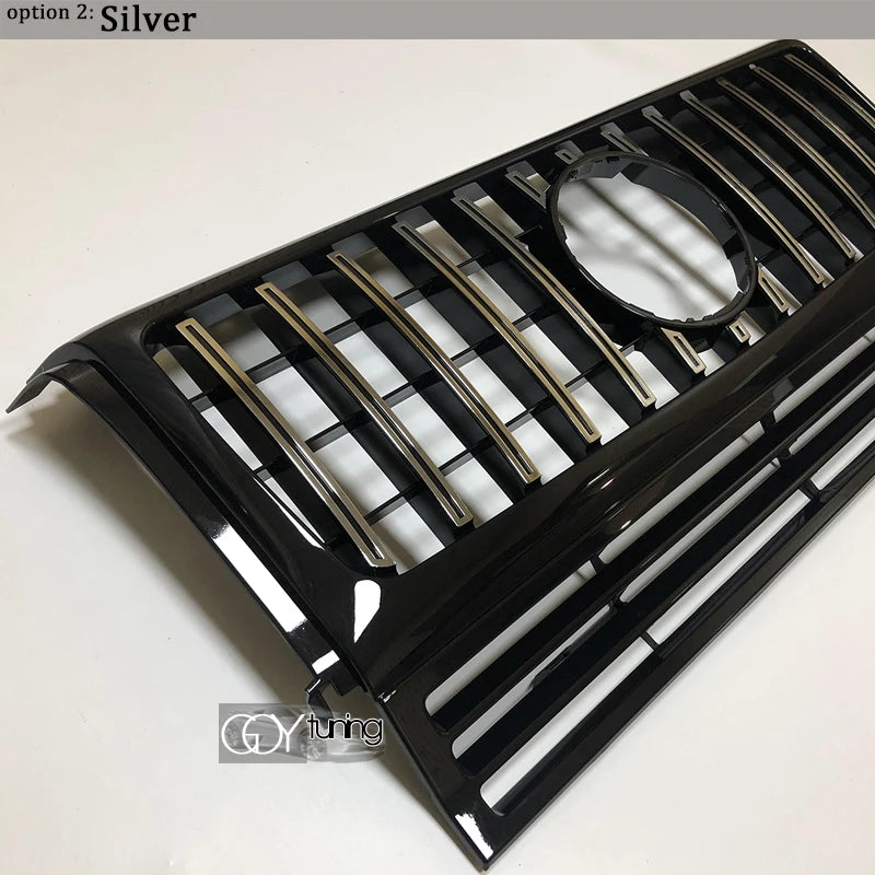 Black Silver Replacement Front Bumper Radiator GTR Grille Panamericana Grill Fit For Mercedes G Class W463 1990 - 2017