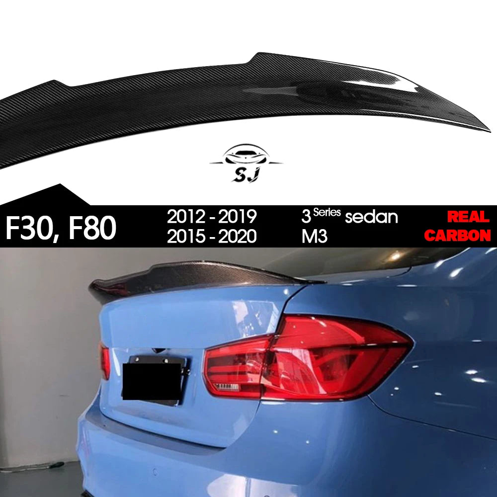 3*3 3K Carbon Fiber Rear Trunk Spoiler for BMW 3 Series F30 Sedan 4-Door 2012 - 2018 318i 320d 330i 335d 340i F80 M3 2015 - 2020