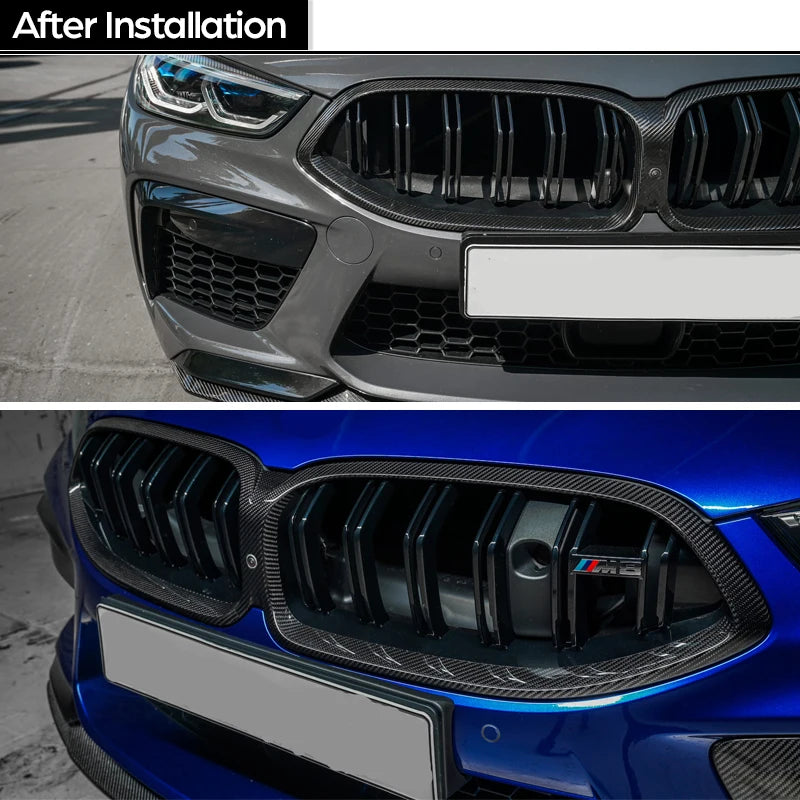 3*3 3K Carbon Fiber Front Bumper Grille for BMW 8 Series G14 Convertible G15 Coupe G16 Gran Coupe 2019 - 2024 840i 850i 840d