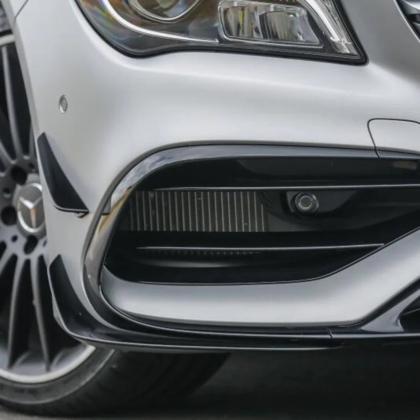 Black Front Bumper Lip Spoiler Splitter Body Kit Guards For Mercedes Benz CLA-Class C117 CLA200 220 AMG 2016-2019 Car Side Trim