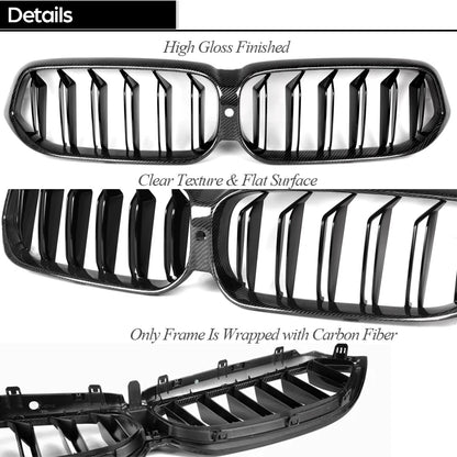 3*3 3K Carbon Fiber Front Bumper Grille for BMW 6 Series Facelift G32 Gran Turismo LCI June 2020 - 2023 620d 630i 630d 640i 640d