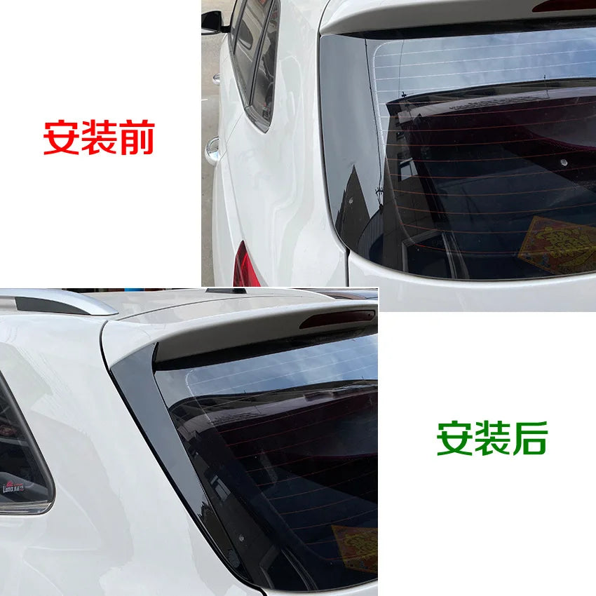 2PCS Car Rear Window Trim Trunk Spoiler Side Wing for SKODA KAMIQ Bright Black Splitter Cover Sticker Car Accessories Decoration