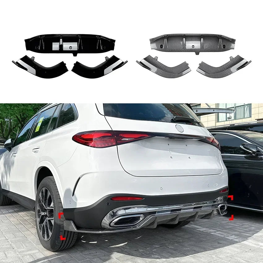 Rear Bumper Lip Diffuser for Mercedes Benz GLC Class X254 2023+ GLC260 300 Carbon Look Canards Splitter Air Trim Car Accessories