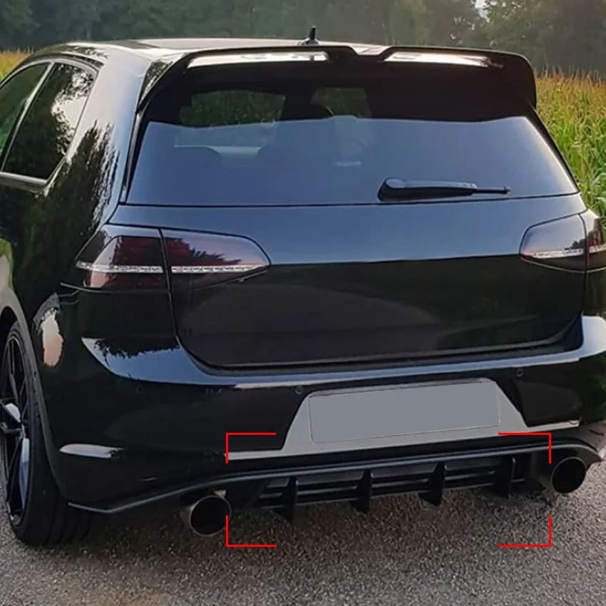 Glossy Black ABS Canards Diffuser For Volkswagen VW Golf MK7.5 GTI 2017-2019 Rear Bumper Splitter Spoiler Cover Car Accessories